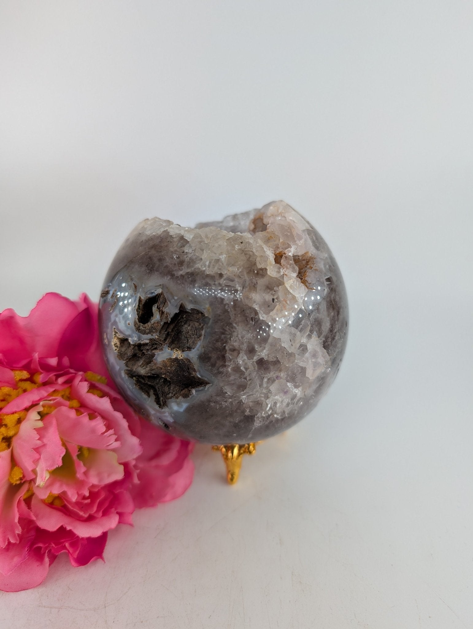 Druzy Agate Sphere 840g 90mm - Positive Faith Hope Love