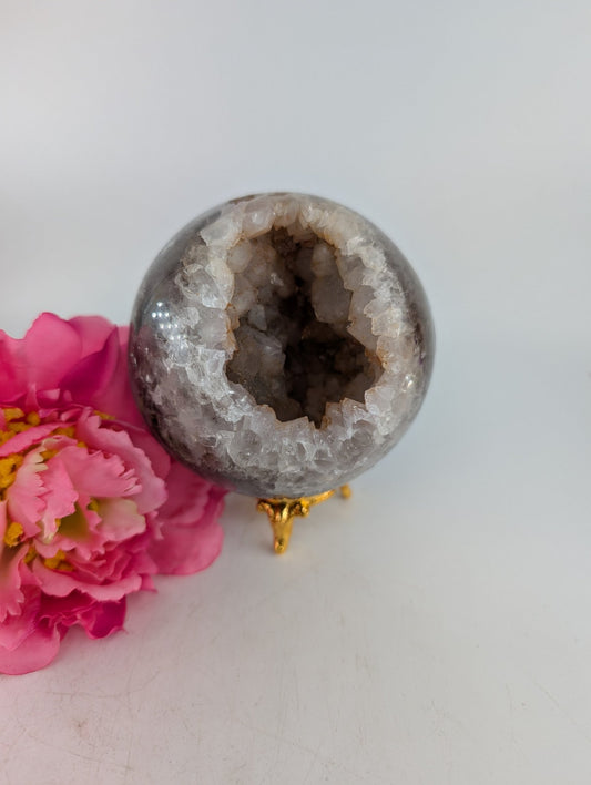 Druzy Agate Sphere 840g 90mm - Positive Faith Hope Love