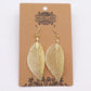 Polished Earrings Bravery Leaf Gold featuring natural patterning and unique variations - Positive Faith Hope Love
