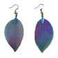 Polished Earrings - Bravery Leaf - Multicoloured featuring natural patterning and unique variations - Positive Faith Hope Love