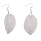 Polished Earrings - Bravery Leaf - Silver featuring natural patterning and unique variations - Positive Faith Hope Love