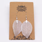 Polished Earrings Bravery Leaf Silver featuring natural patterning and unique variations - Positive Faith Hope Love