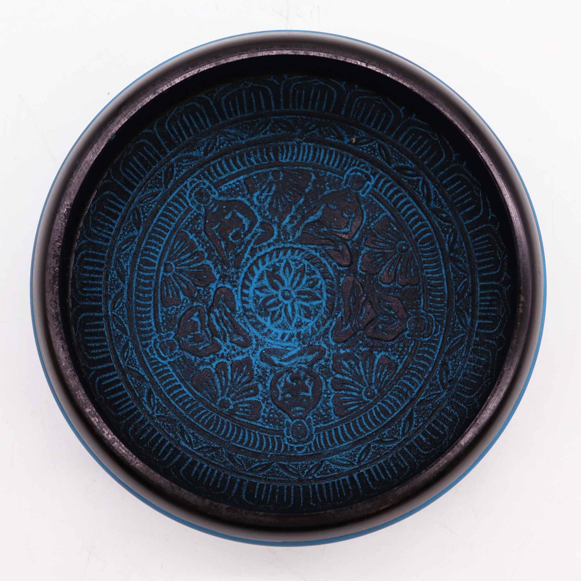 Earth Powder Singing Bowl - Blue Mantra Five Buddha - 16cm - Positive Faith Hope Love