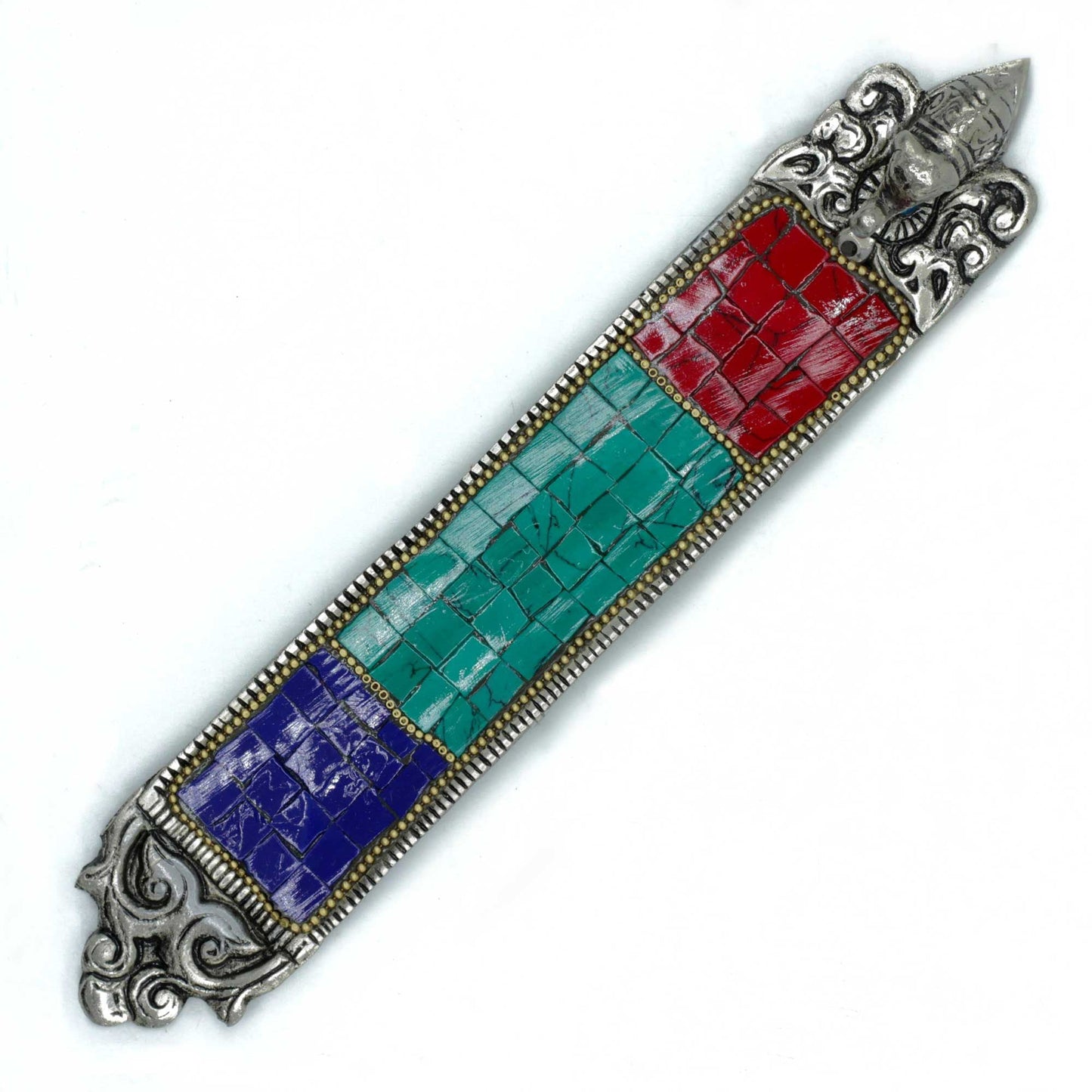 Polished Elephant Long Tibetan Incense Holder featuring natural patterning and unique variations - Positive Faith Hope Love