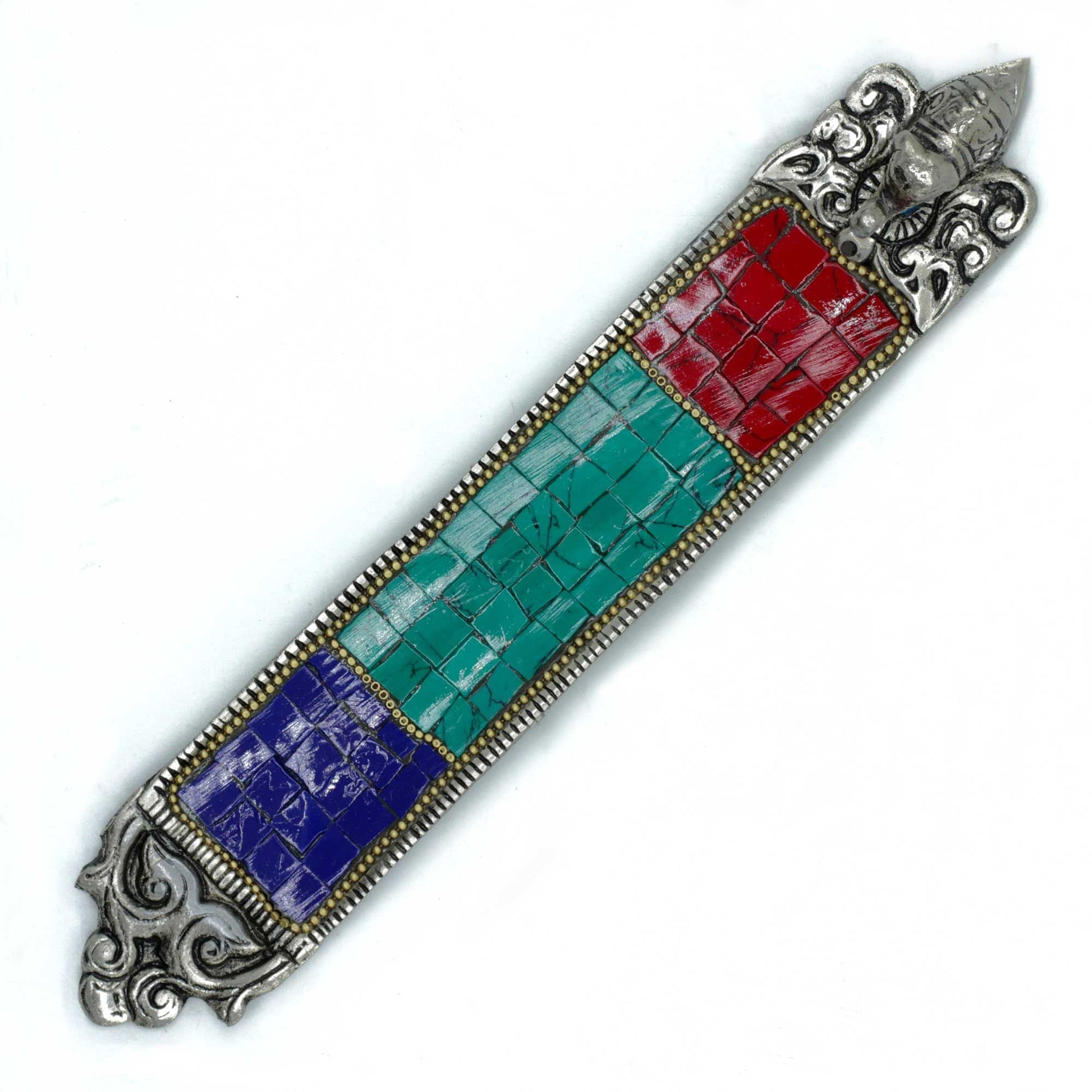 Polished Elephant Long Tibetan Incense Holder featuring natural patterning and unique variations - Positive Faith Hope Love