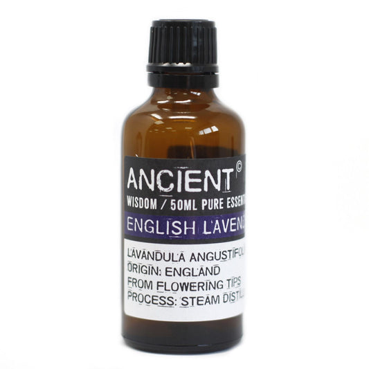 Polished English Lavender Essential Oil 50ml featuring natural patterning and unique variations - Positive Faith Hope Love
