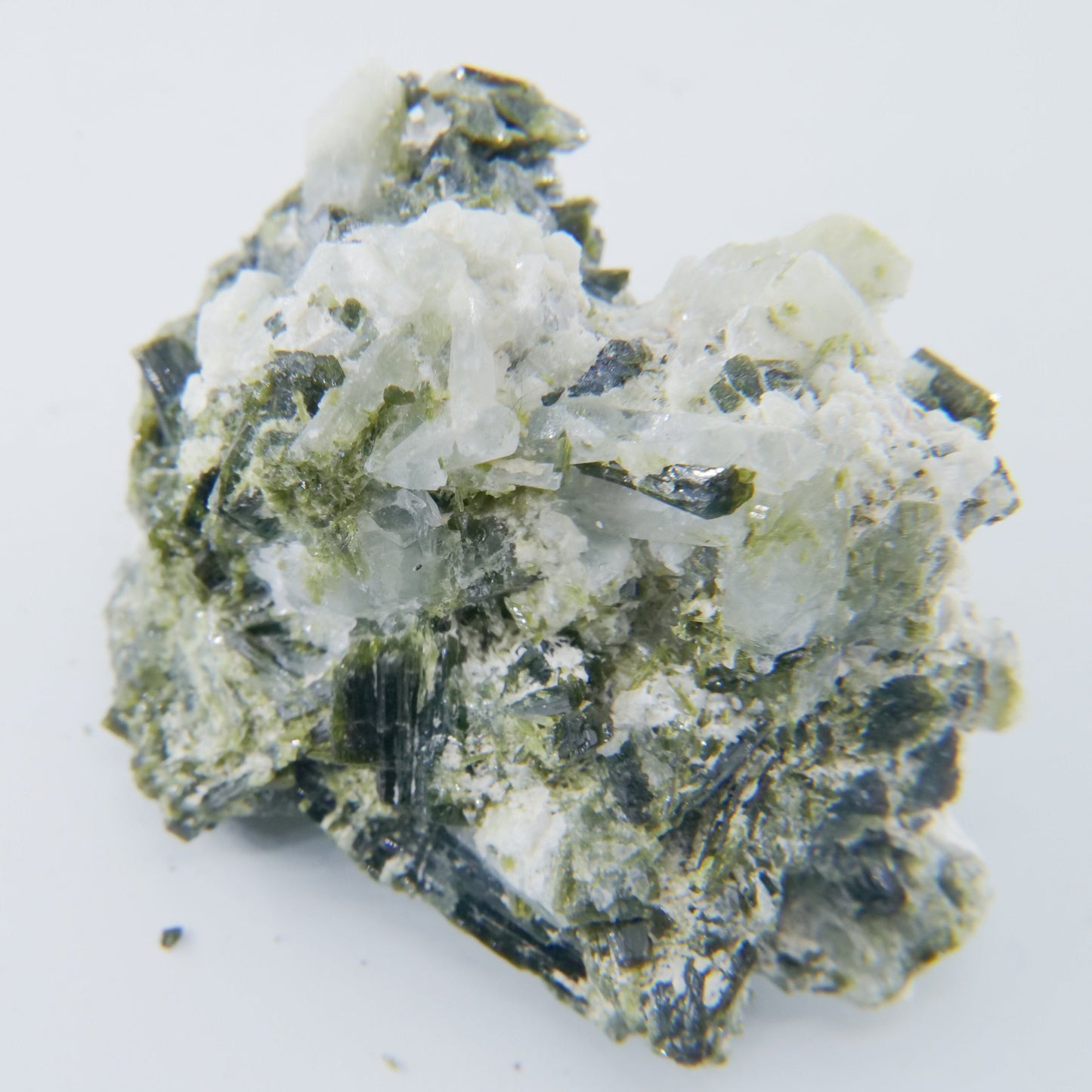 Epidote Speciment with Calcite and Quartz Grade A Pakistan 74g - Positive Faith Hope Love