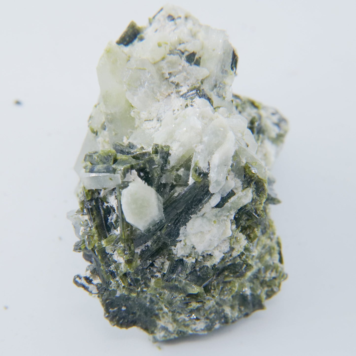 Epidote Speciment with Calcite and Quartz Grade A Pakistan 74g - Positive Faith Hope Love