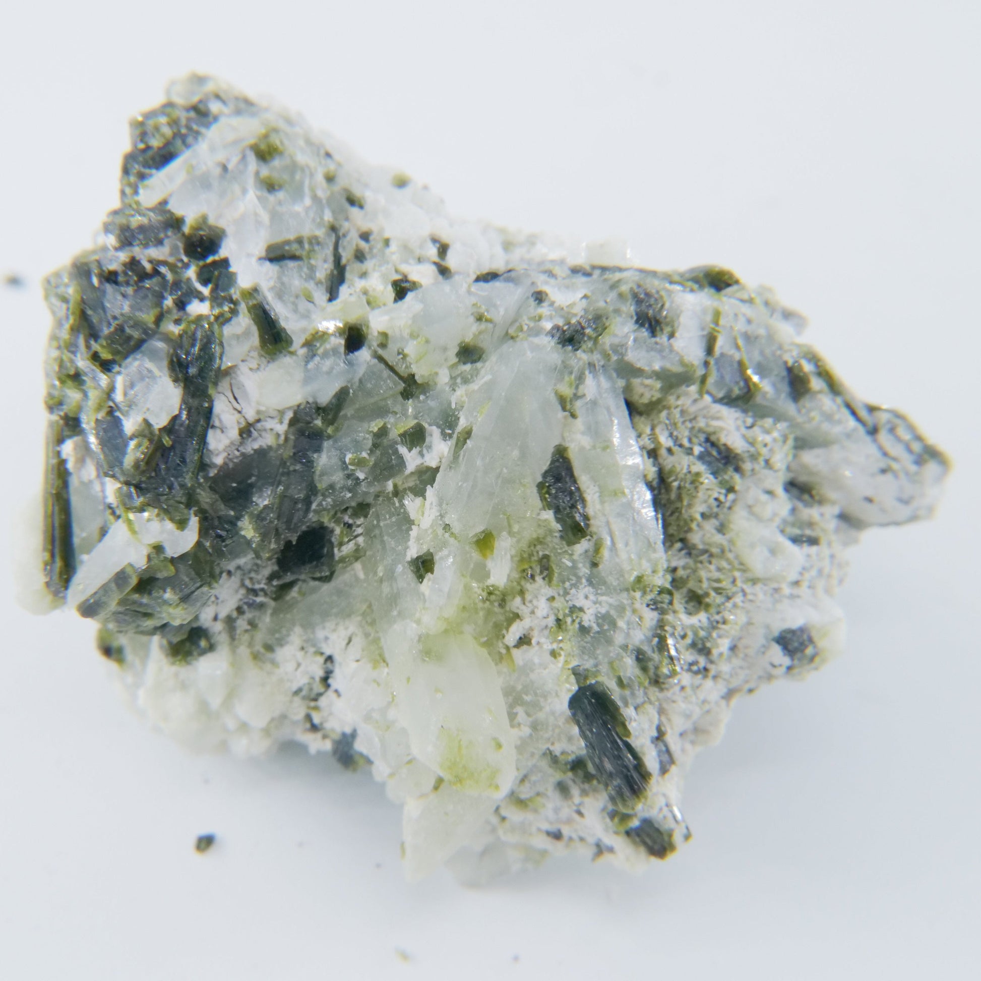 Epidote Speciment with Calcite and Quartz Grade A Pakistan 74g - Positive Faith Hope Love