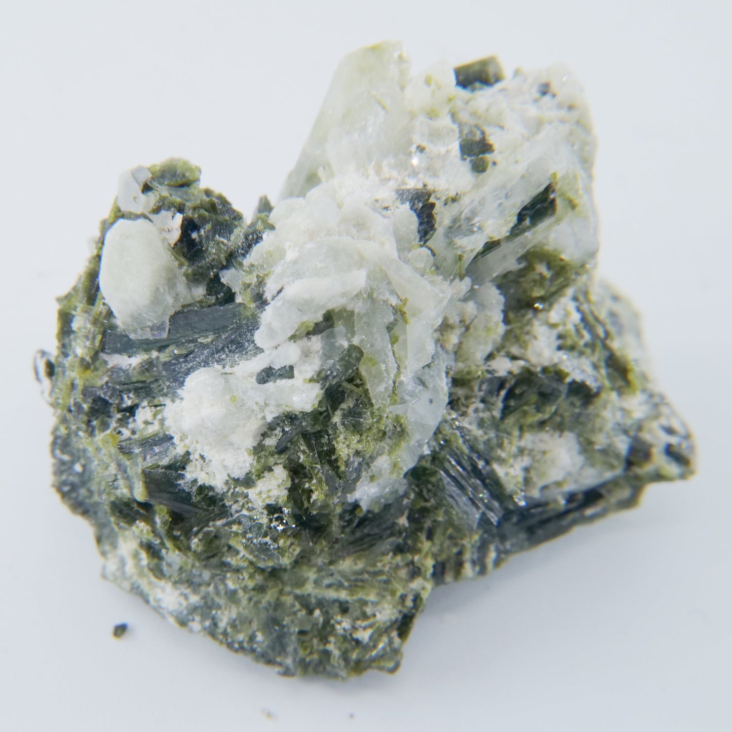 Epidote Speciment with Calcite and Quartz Grade A Pakistan 74g - Positive Faith Hope Love