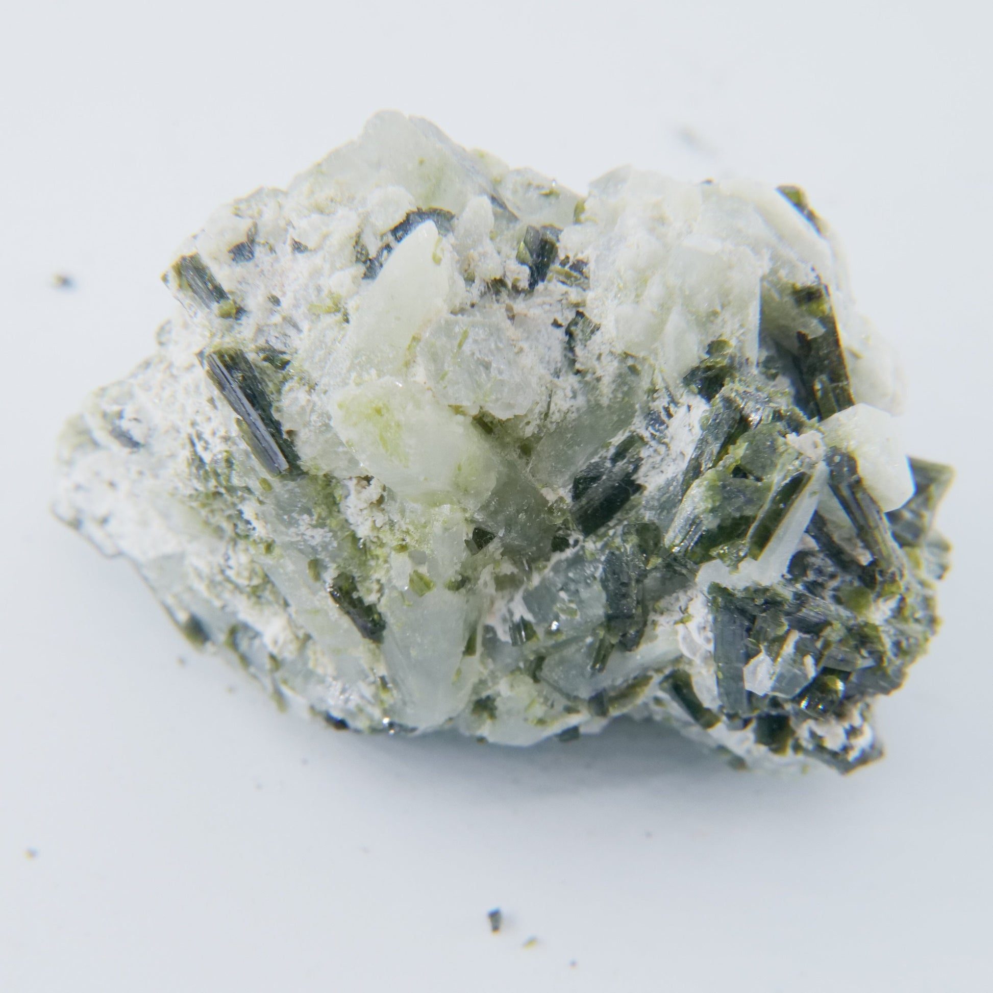 Epidote Speciment with Calcite and Quartz Grade A Pakistan 74g - Positive Faith Hope Love