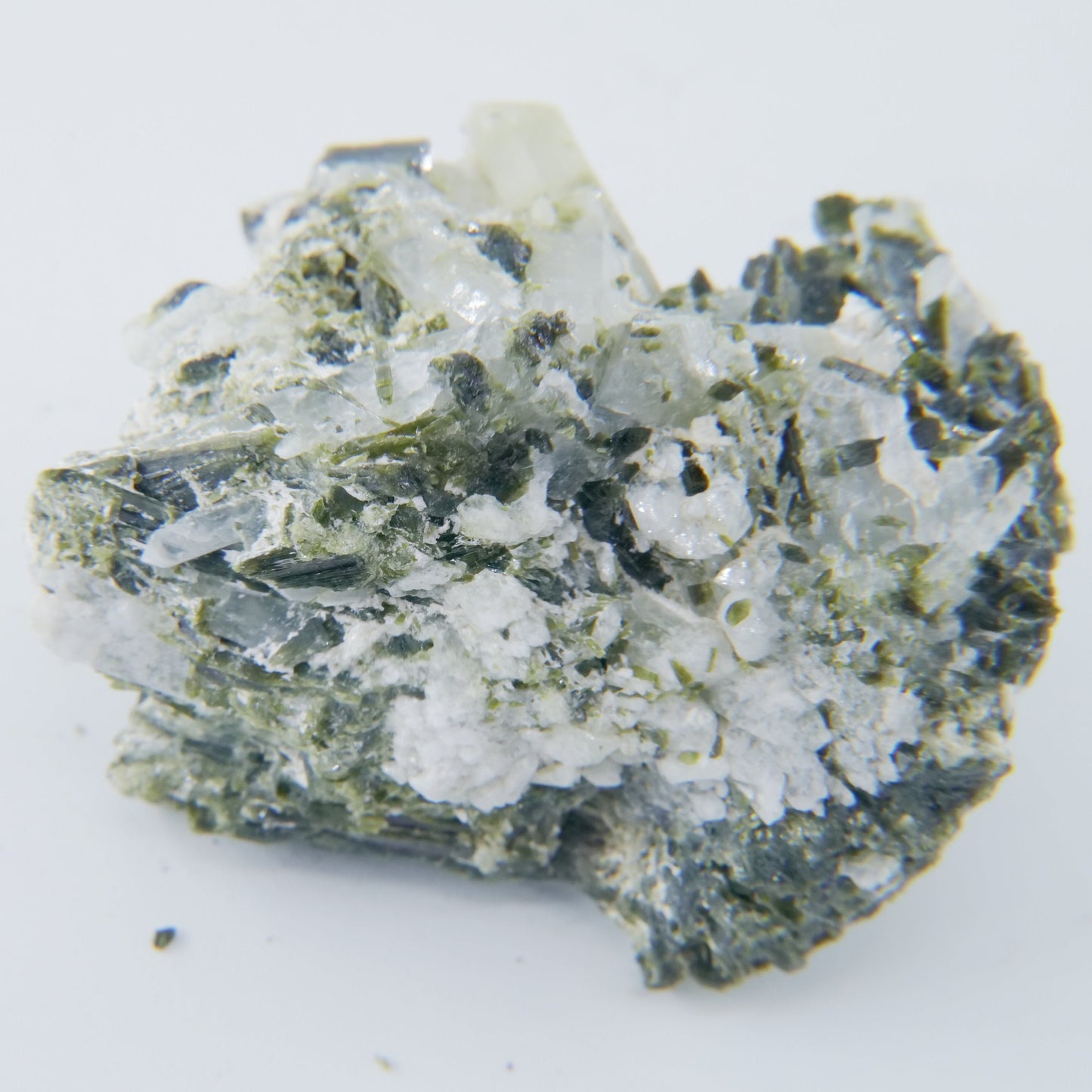 Epidote Speciment with Calcite and Quartz Grade A Pakistan 74g - Positive Faith Hope Love