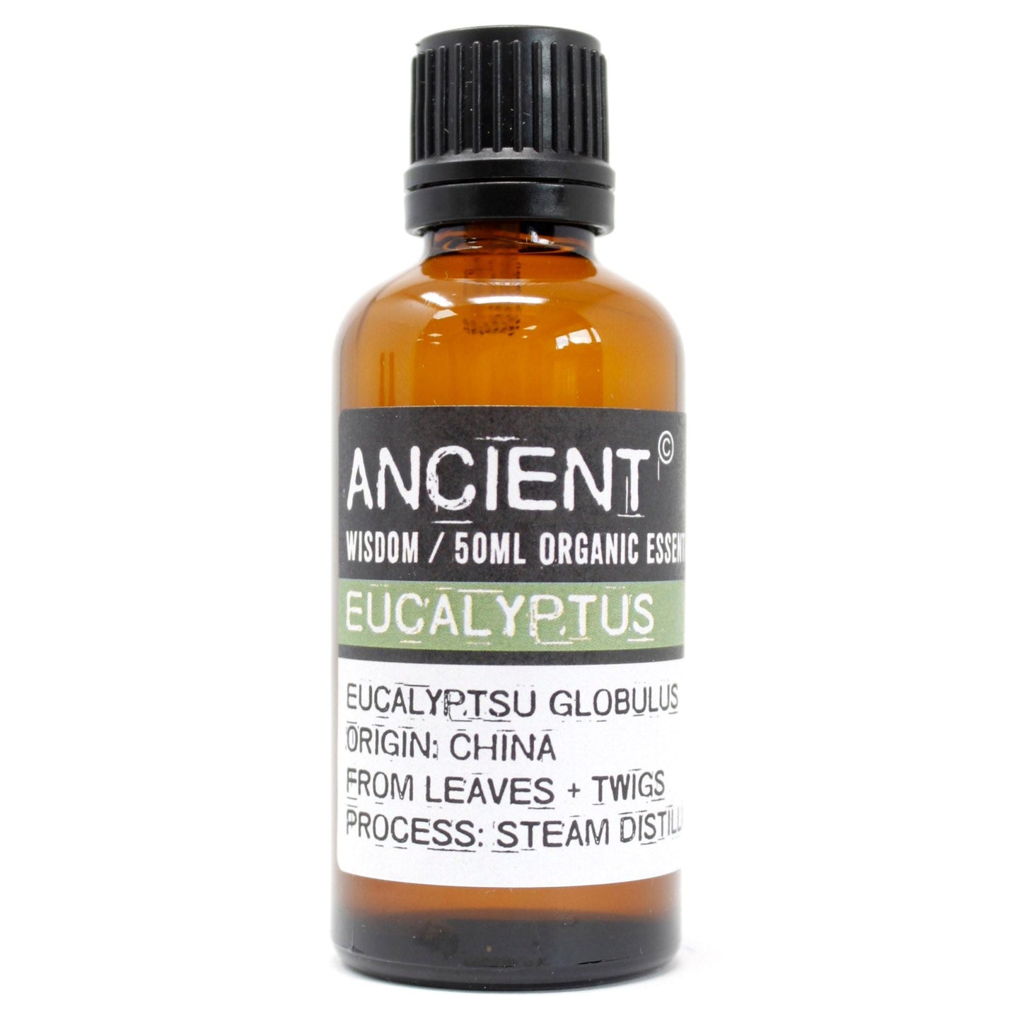 Polished Eucalyptus Organic Essential Oil 50ml featuring natural patterning and unique variations - Positive Faith Hope Love
