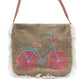 Polished Fab Fringe Bag - Bicycle Embroidery featuring natural patterning and unique variations - Positive Faith Hope Love