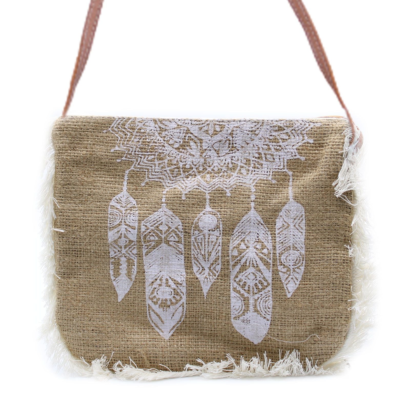 Polished Fab Fringe Bag - Dream Catcher Print featuring natural patterning and unique variations - Positive Faith Hope Love
