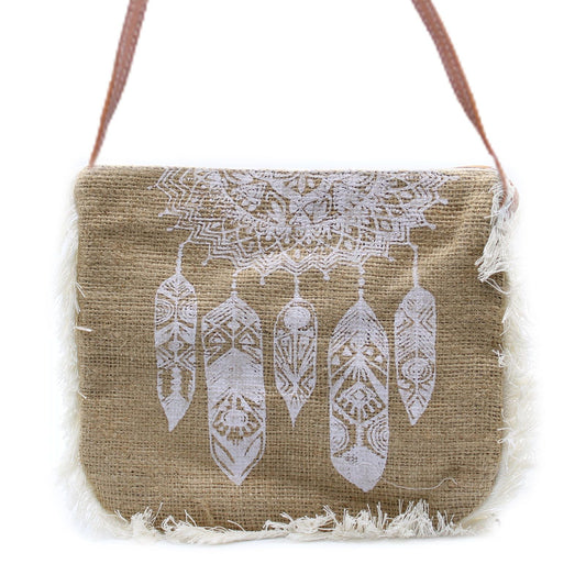 Polished Fab Fringe Bag - Dream Catcher Print featuring natural patterning and unique variations - Positive Faith Hope Love