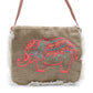 Polished Fab Fringe Bag - Elephant Embroidery featuring natural patterning and unique variations - Positive Faith Hope Love