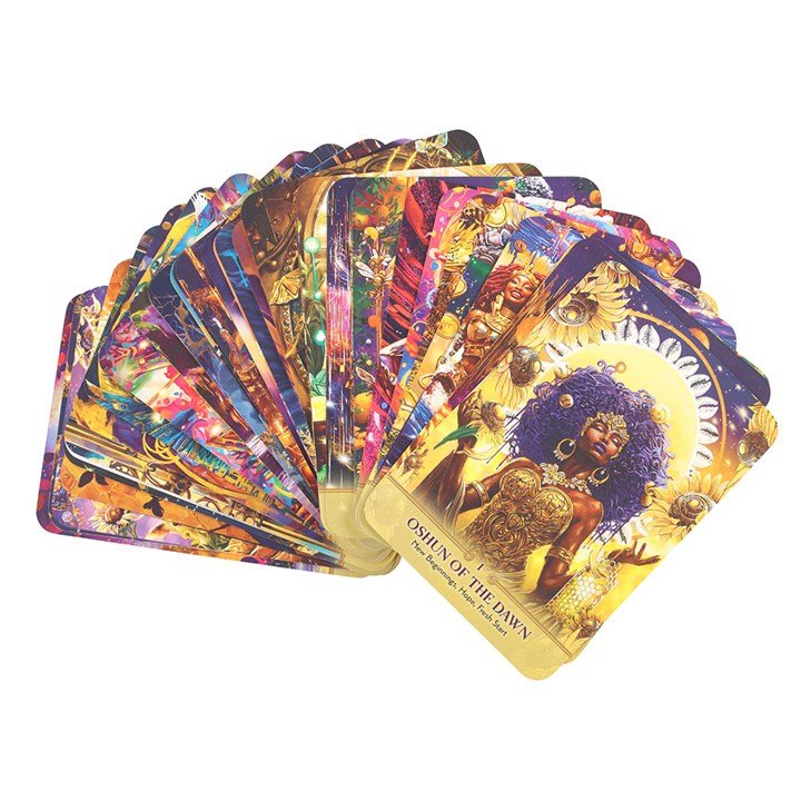 Polished Faces Of Oshun Oracle Cards featuring natural patterning and unique variations - Positive Faith Hope Love
