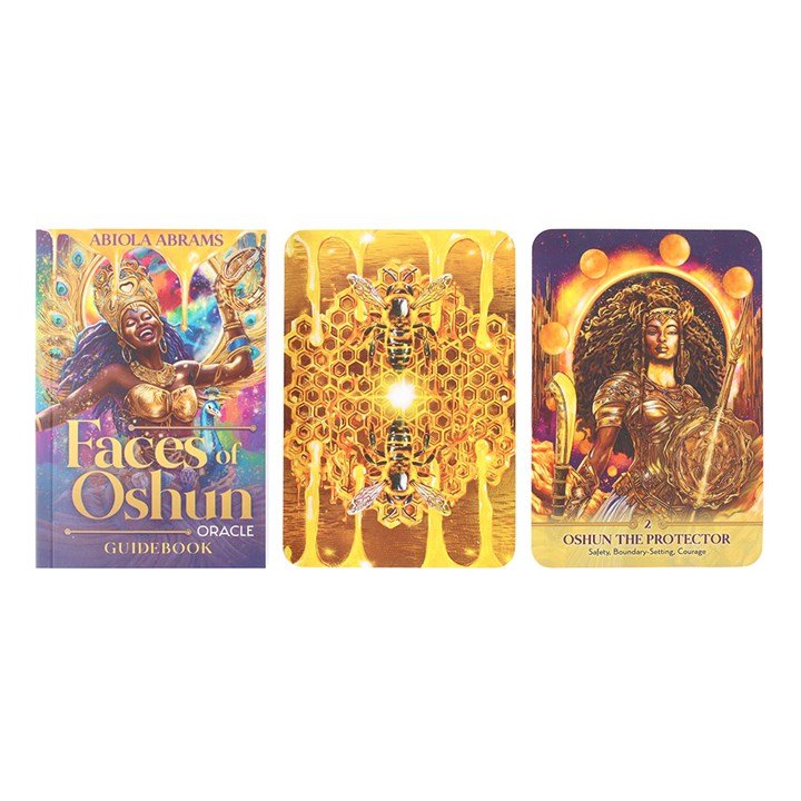 Polished Faces Of Oshun Oracle Cards featuring natural patterning and unique variations - Positive Faith Hope Love