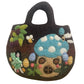 Polished Fairy Garden Felted Bag featuring natural patterning and unique variations - Positive Faith Hope Love