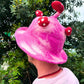 Polished Felted Mushroom Hat Shocking Pink 1 featuring natural patterning and unique variations - Positive Faith Hope Love