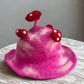 Polished Felted Mushroom Hat Shocking Pink 1 featuring natural patterning and unique variations - Positive Faith Hope Love