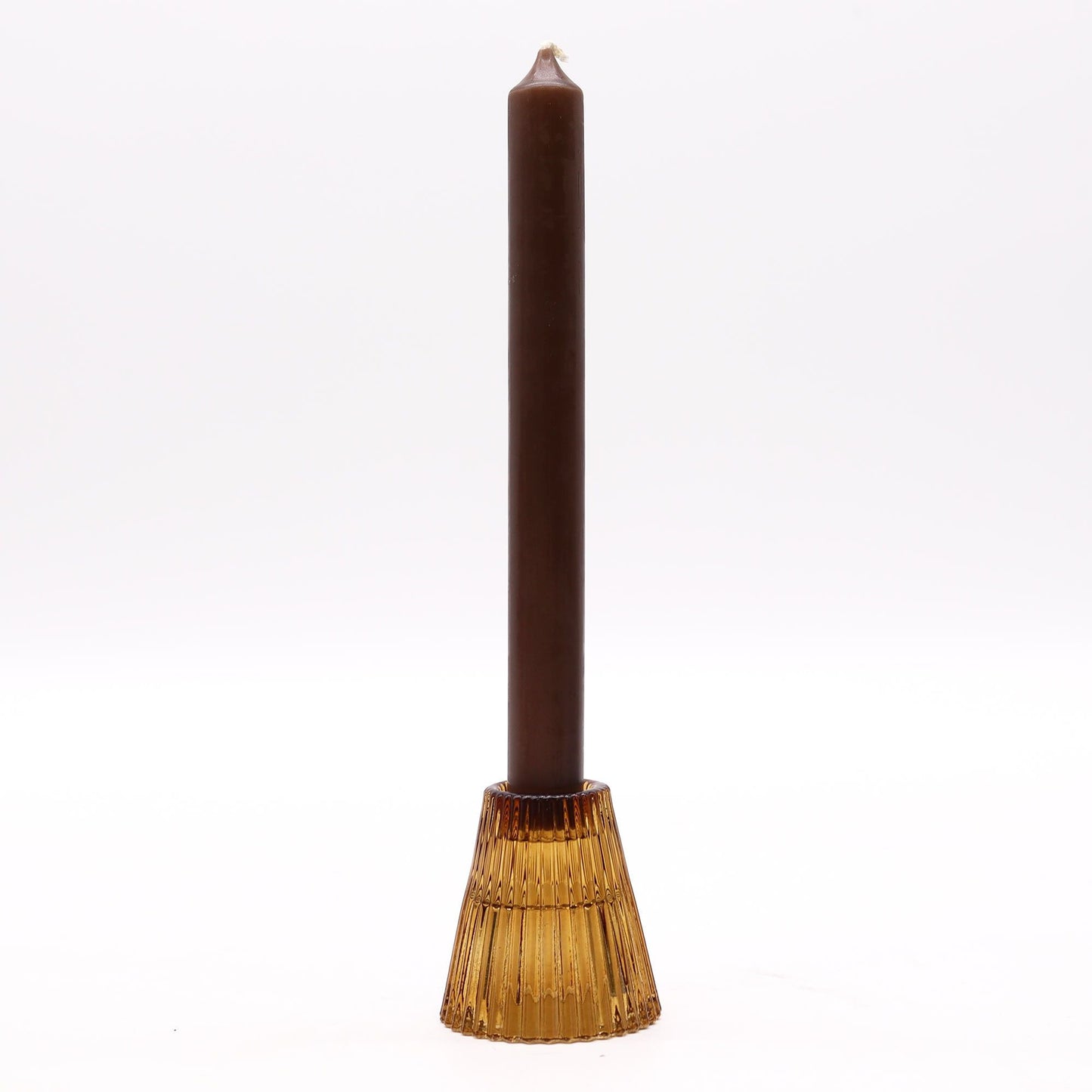 Polished Flip Dinner Candle Tealight Holder Antique Amber featuring natural patterning and unique variations - Positive Faith Hope Love