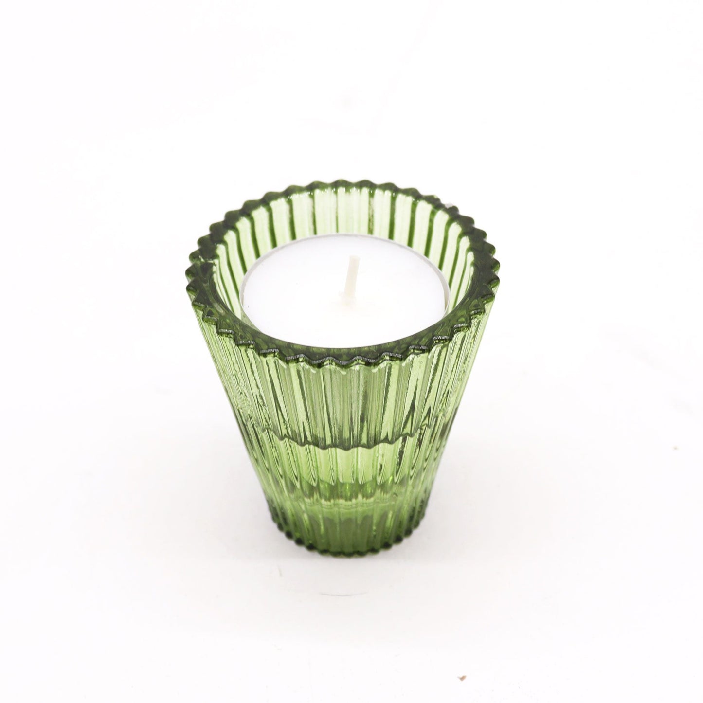 Polished Flip Dinner Candle / Tealight Holder - Garden Jade featuring serene green tone and smooth polish - Positive Faith Hope Love