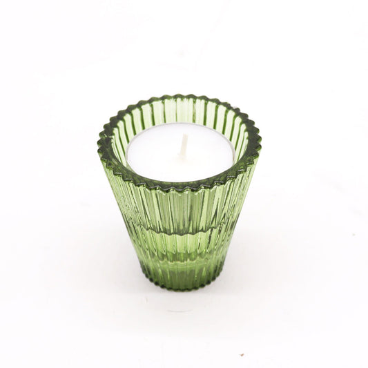 Polished Flip Dinner Candle / Tealight Holder - Garden Jade featuring serene green tone and smooth polish - Positive Faith Hope Love