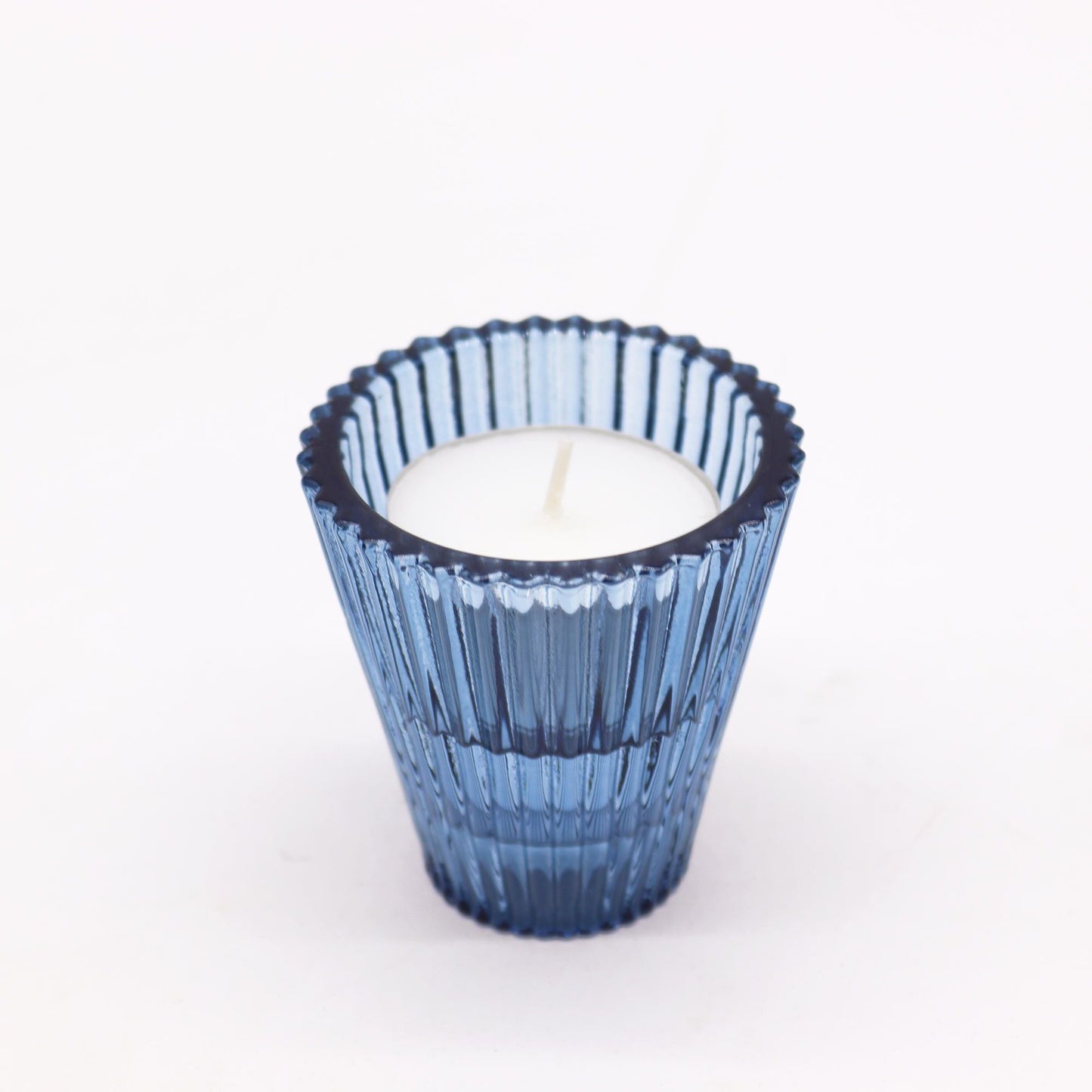 Polished Flip Dinner Candle Tealight Holder Royal Blue featuring natural patterning and unique variations - Positive Faith Hope Love