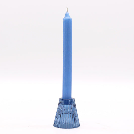Polished Flip Dinner Candle Tealight Holder Royal Blue featuring natural patterning and unique variations - Positive Faith Hope Love