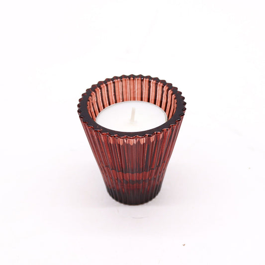 Polished Flip Dinner Candle / Tealight Holder - Vampire Red featuring natural patterning and unique variations - Positive Faith Hope Love