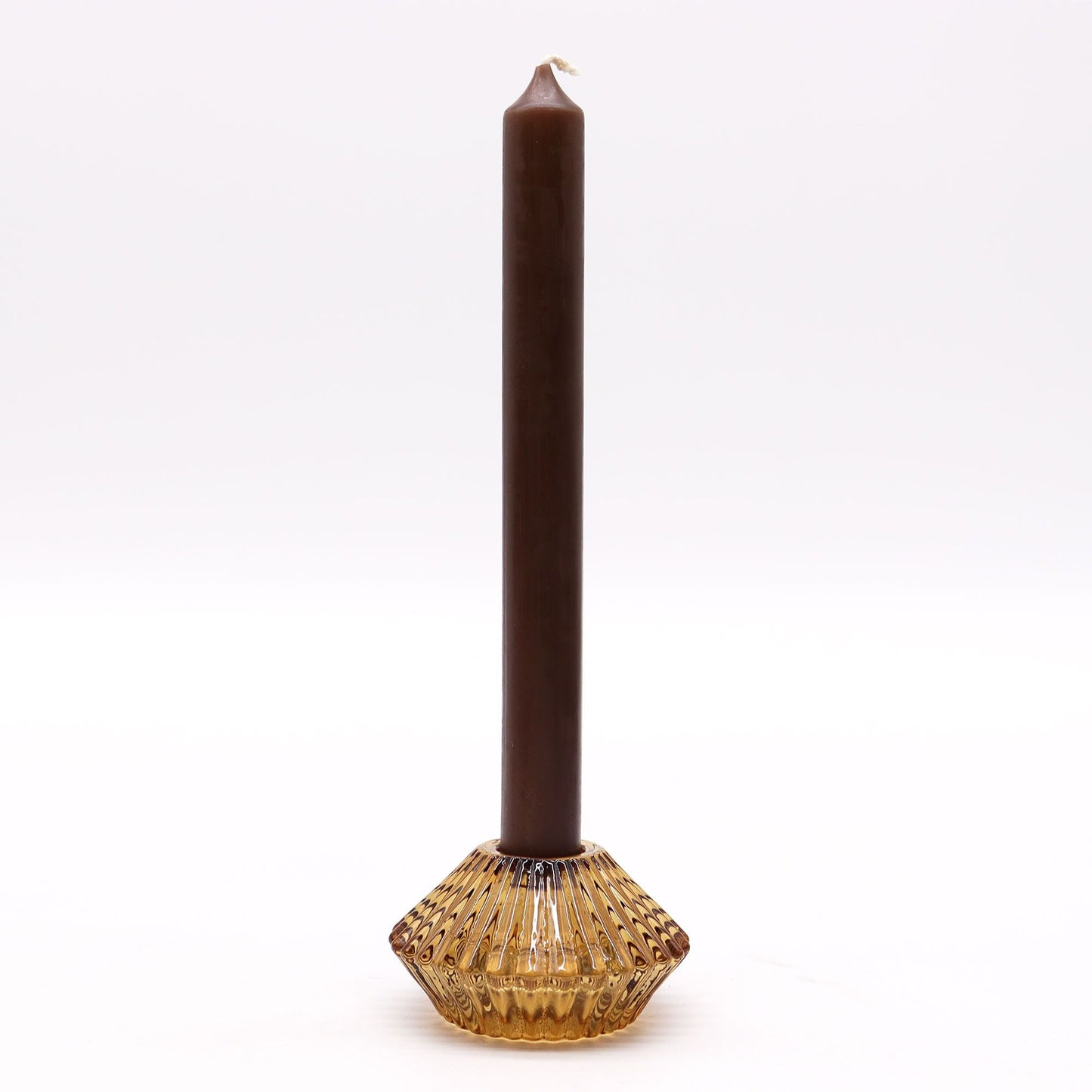 Polished Flower Flip Dinner Candle Tealight Holder Antique Amber featuring natural patterning and unique variations - Positive Faith Hope Love