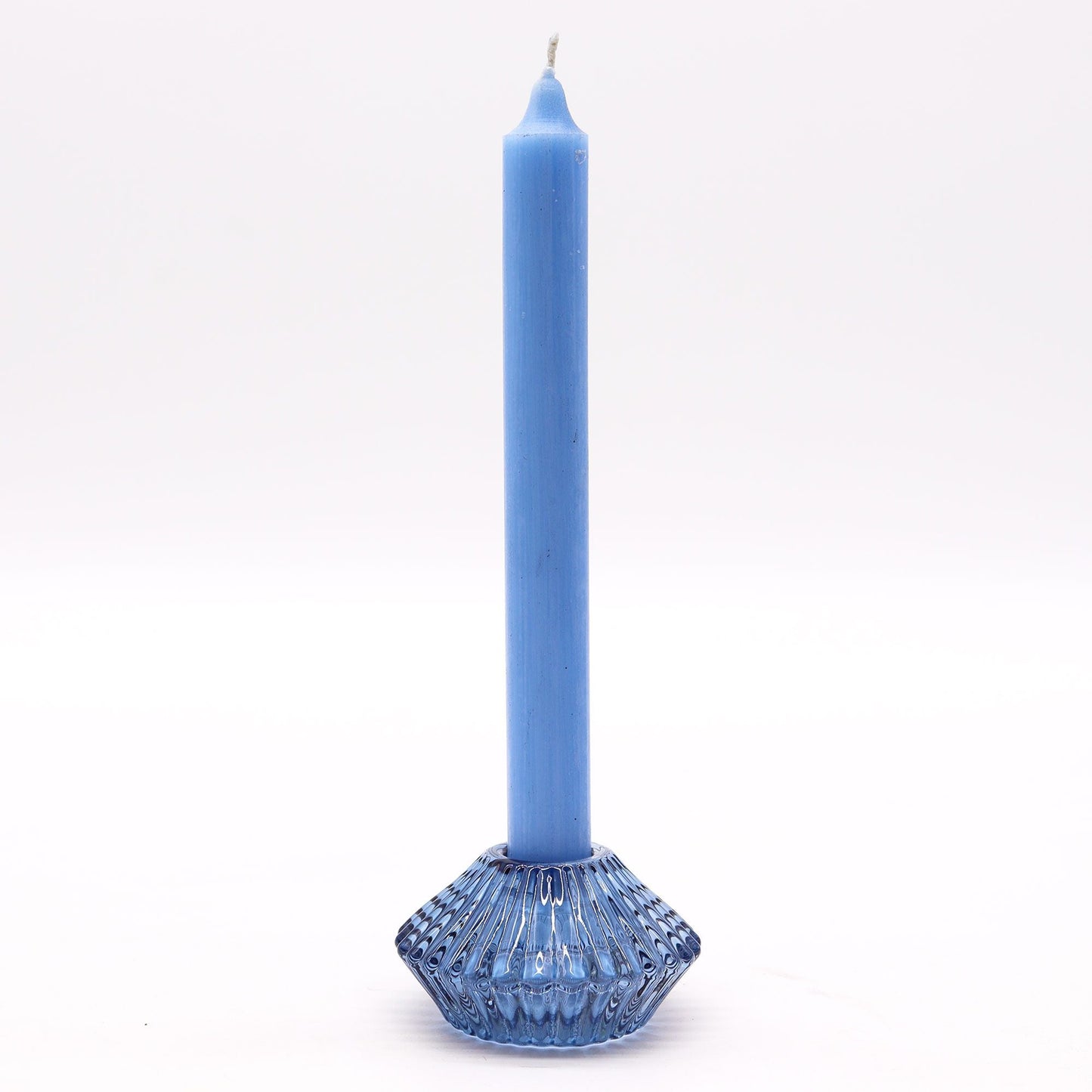 Polished Flower Flip Dinner Candle Tealight Holder Royal Blue featuring natural patterning and unique variations - Positive Faith Hope Love