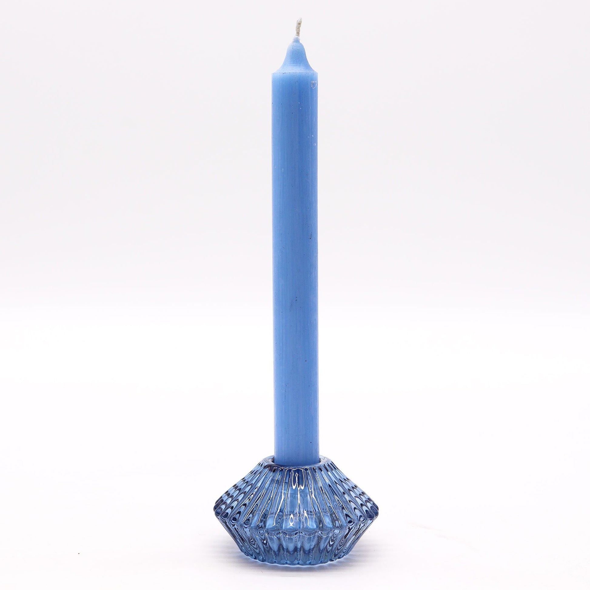 Polished Flower Flip Dinner Candle Tealight Holder Royal Blue featuring natural patterning and unique variations - Positive Faith Hope Love