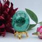 Polished Flower Malachite Egg 285G featuring banded green patterning and silky polish - Positive Faith Hope Love