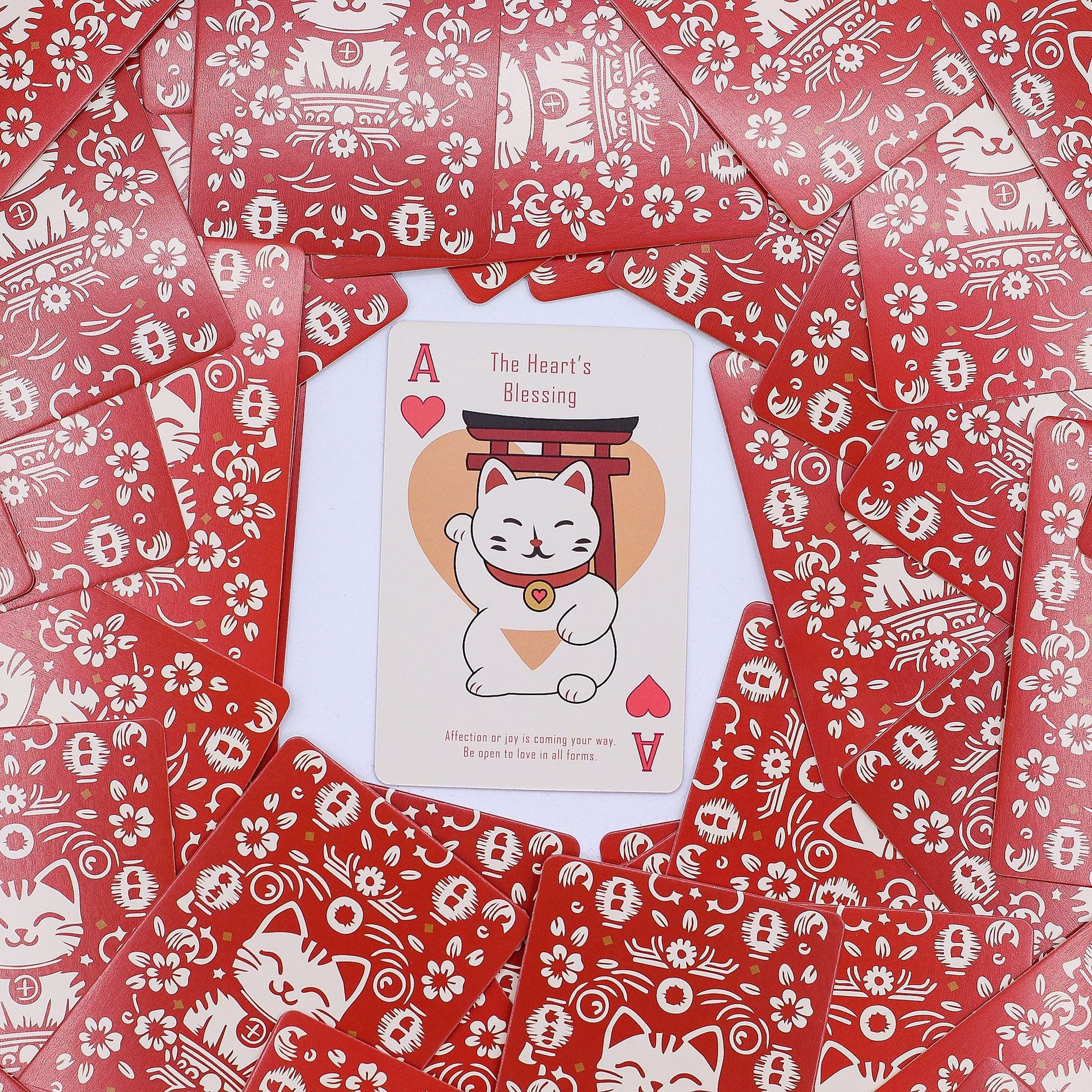 Fortune Cats Playing & Oracle Cards - Maneki Neko Deck - Positive Faith Hope Love