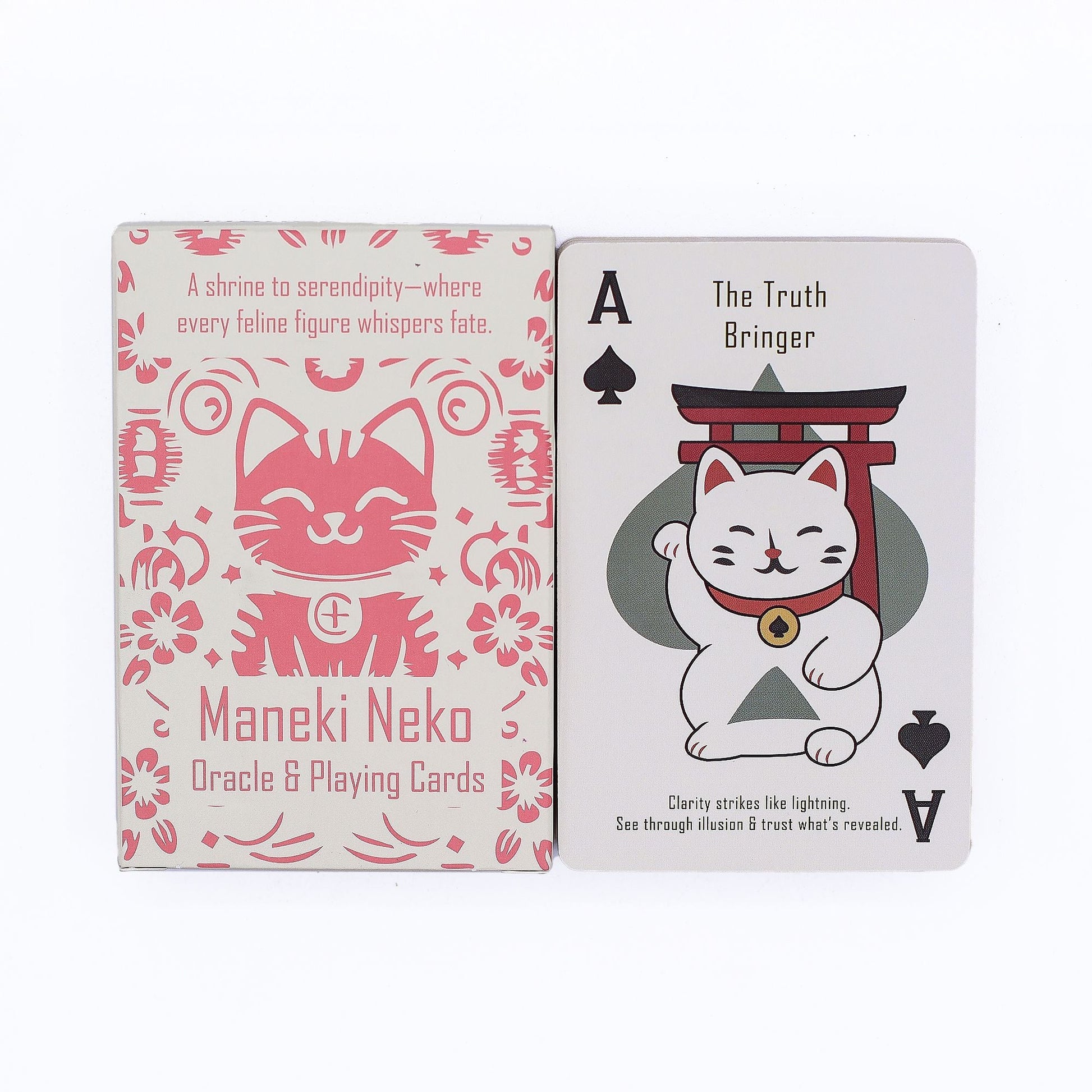 Fortune Cats Playing & Oracle Cards - Maneki Neko Deck - Positive Faith Hope Love