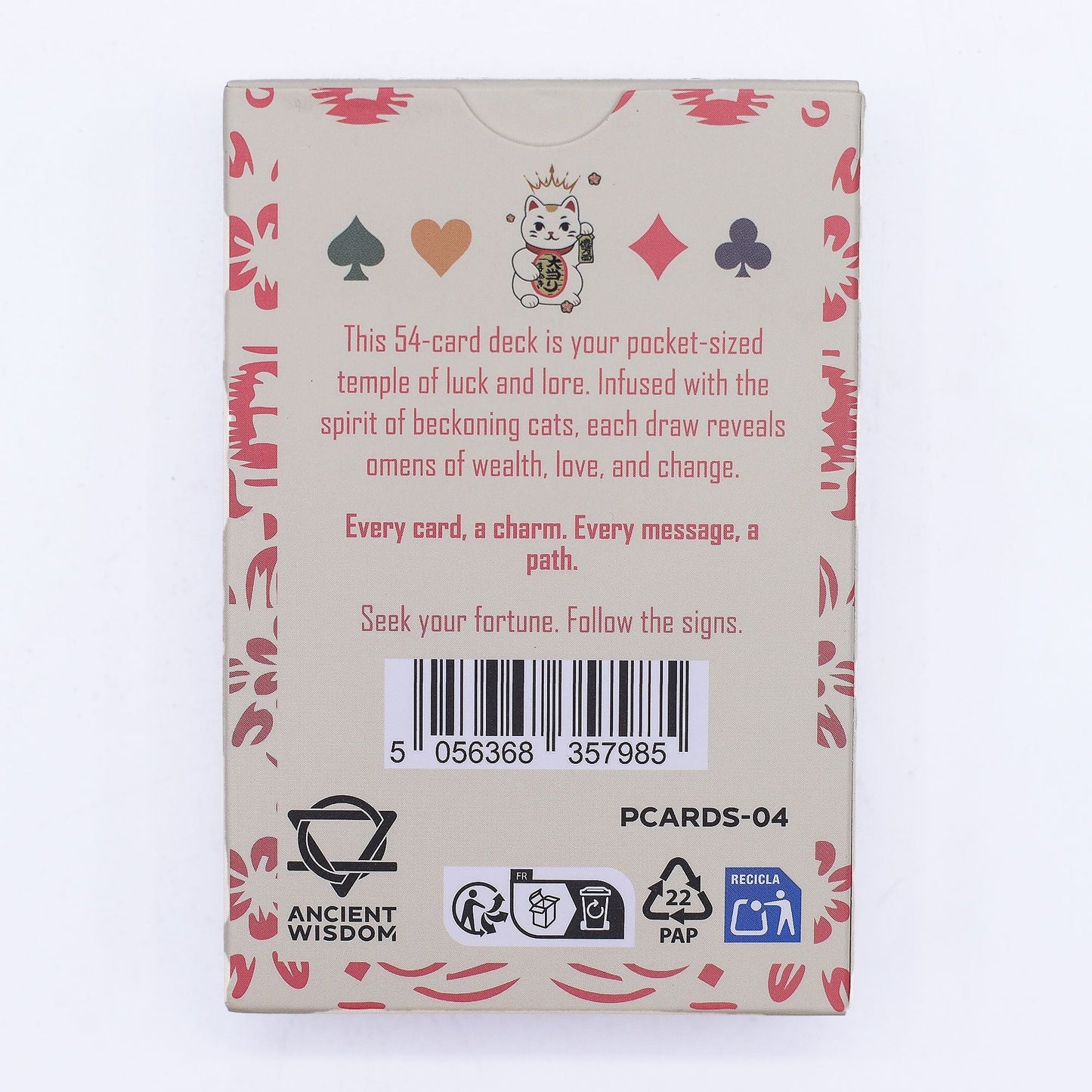 Fortune Cats Playing & Oracle Cards - Maneki Neko Deck - Positive Faith Hope Love