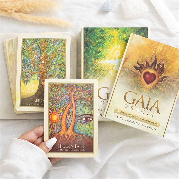 Polished Gaia Oracle Cards featuring natural patterning and unique variations - Positive Faith Hope Love