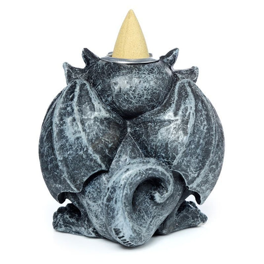 Polished Gargoyle Backflow Incense Burner featuring natural patterning and unique variations - Positive Faith Hope Love