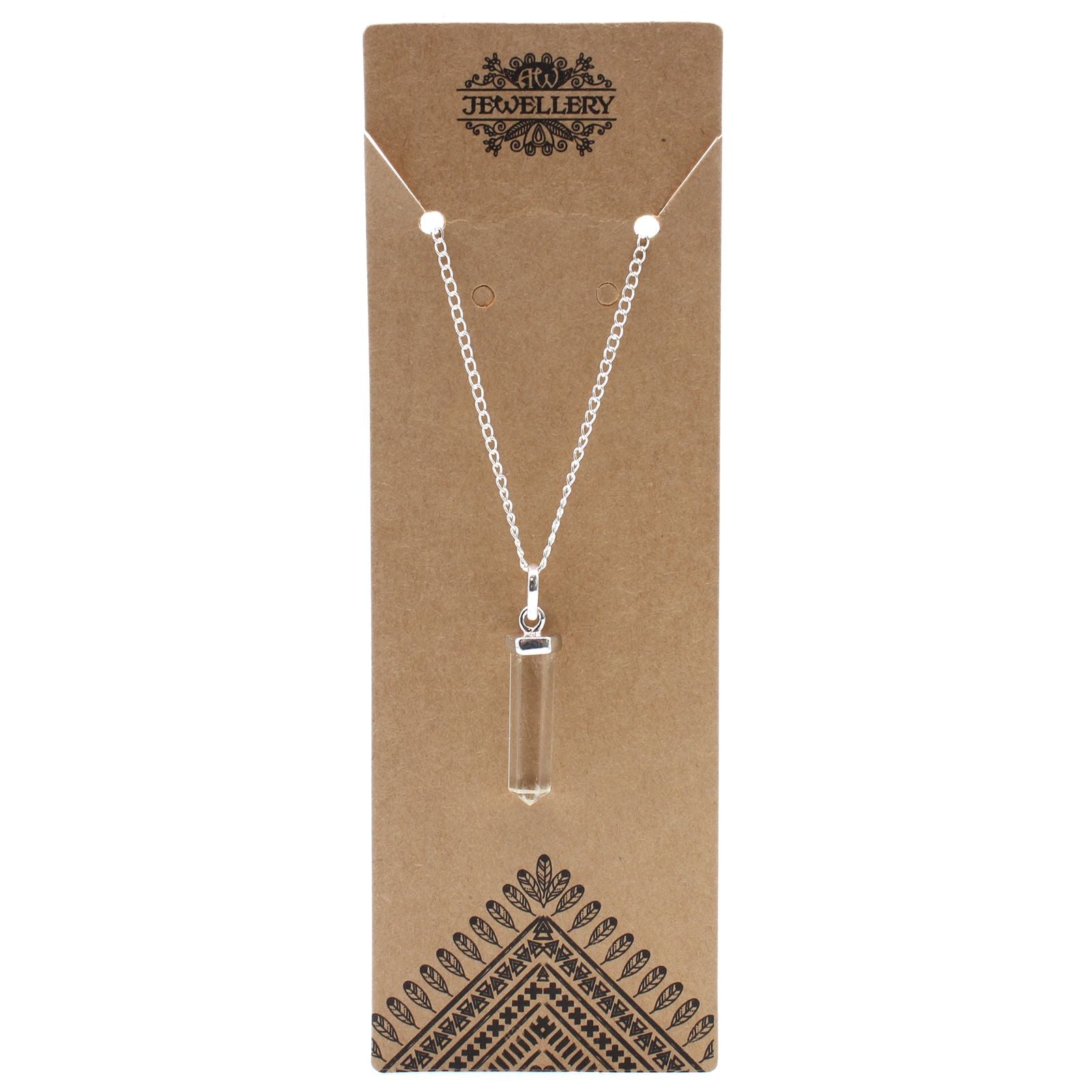 Polished Gemstone Classic Point Pendant - Rock Quartz featuring natural patterning and unique variations - Positive Faith Hope Love