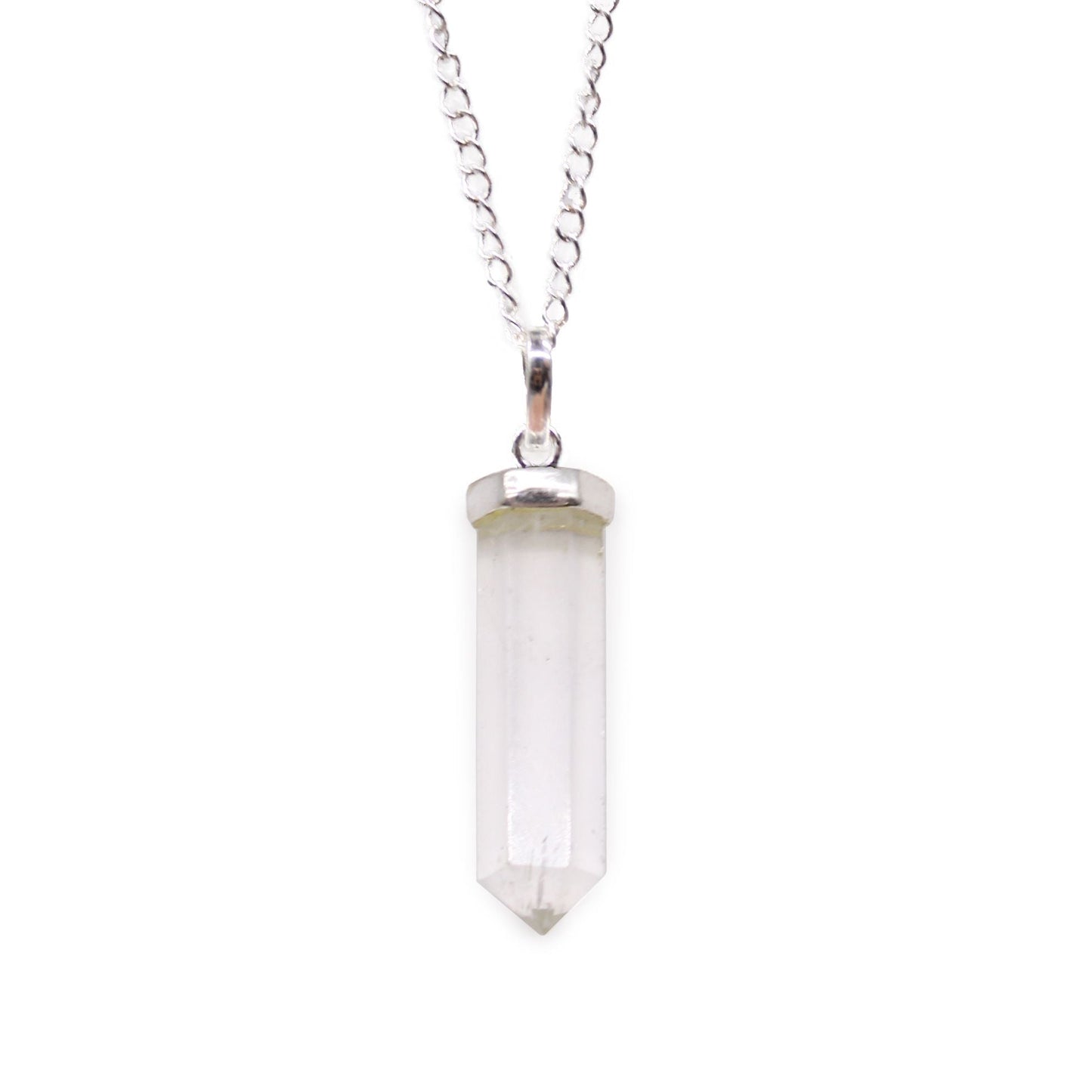 Polished Gemstone Classic Point Pendant Rock Quartz 3 featuring natural patterning and unique variations - Positive Faith Hope Love