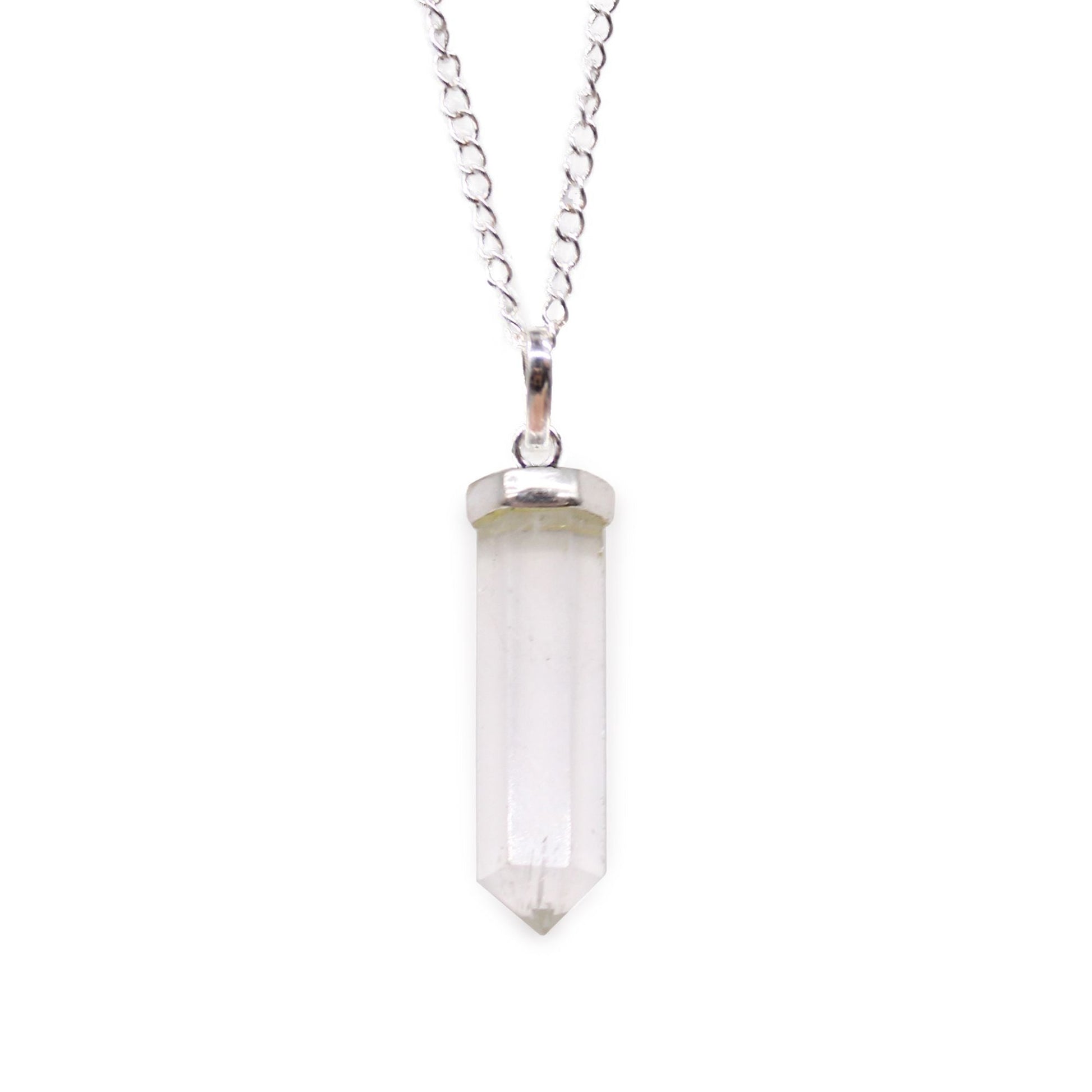 Polished Gemstone Classic Point Pendant Rock Quartz 3 featuring natural patterning and unique variations - Positive Faith Hope Love