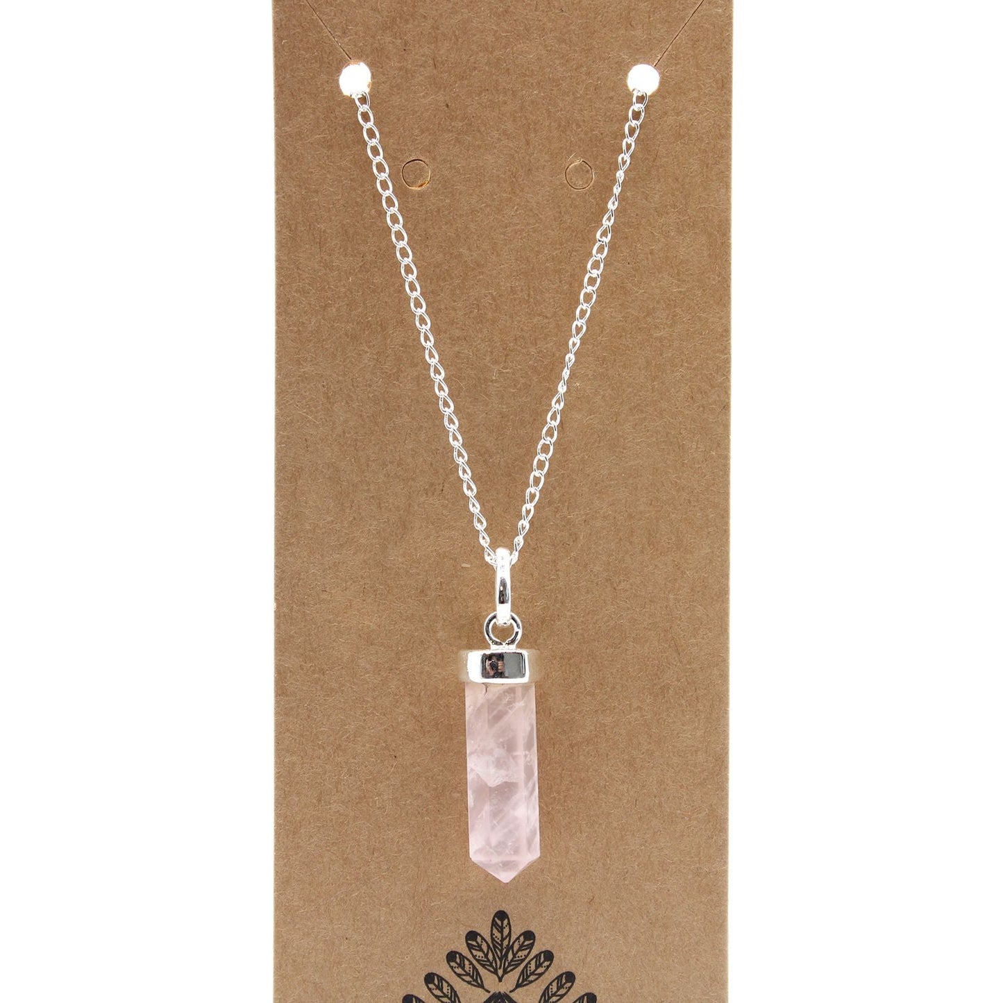 Polished Gemstone Classic Point Pendant Rose Quartz featuring soft pink tone and gentle translucence - Positive Faith Hope Love