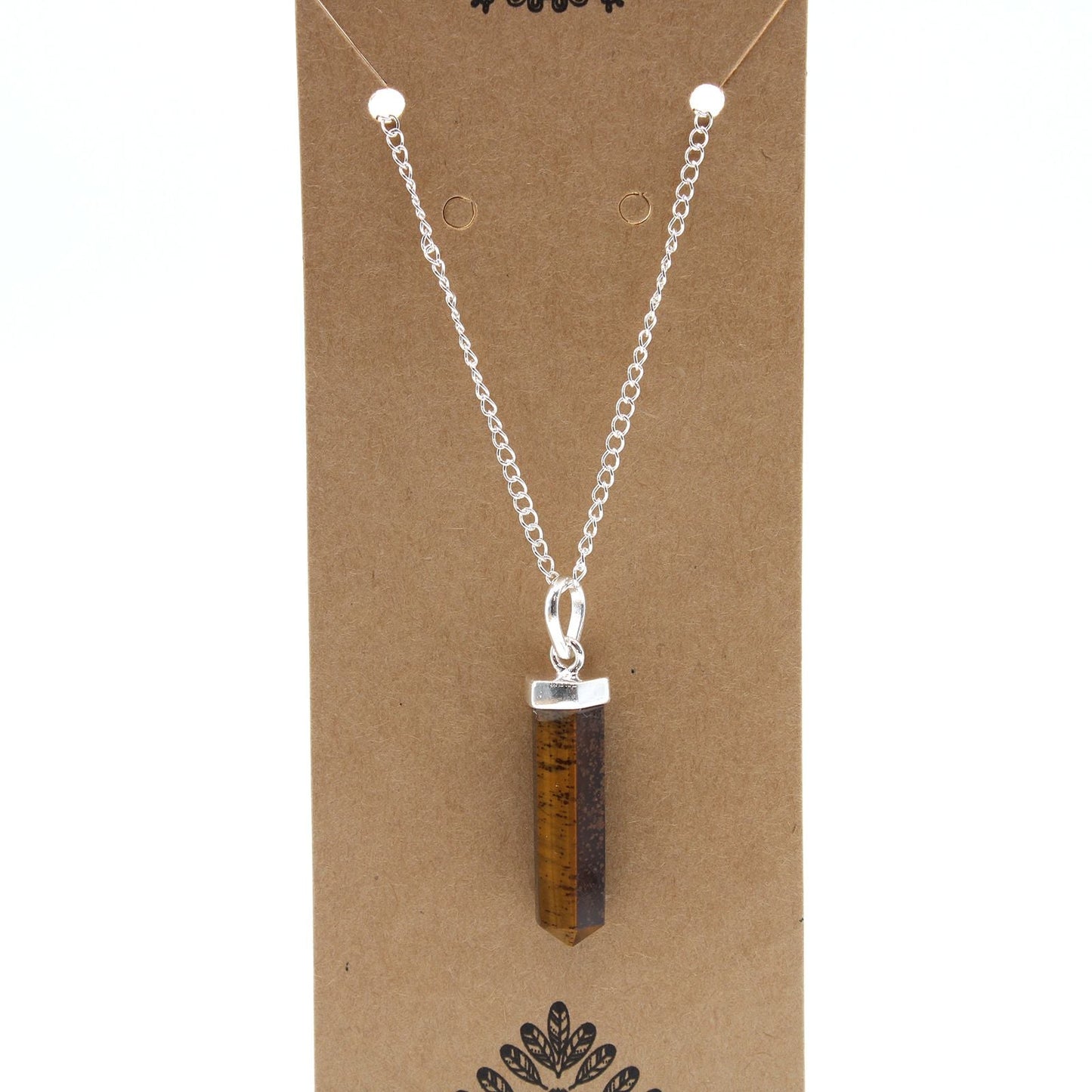 Polished Gemstone Classic Point Pendant Tiger Eye 2 featuring natural patterning and unique variations - Positive Faith Hope Love