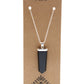 Polished Gemstone Flat Pencil Pendant Black Agate featuring banded patterns and glossy finish - Positive Faith Hope Love
