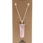 Polished Gemstone Flat Pencil Pendant - Rose Quartz featuring soft pink tone and gentle translucence - Positive Faith Hope Love