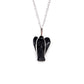 Polished Gemstone Guardian Angel Pendant Black Agate featuring banded patterns and glossy finish - Positive Faith Hope Love