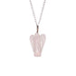 Polished Gemstone Guardian Angel Pendant Rose Quartz featuring soft pink tone and gentle translucence - Positive Faith Hope Love